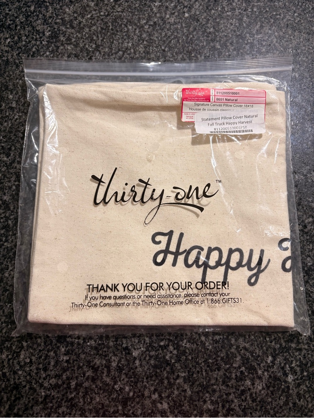thirty-one Fall Canvas Pillow Cover